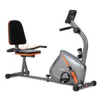 ISE Cyclette da Seduta Magnetica con Schienale, Cyclette Orizzontale da Casa con Schermo LCD Supporto per Smartphone
