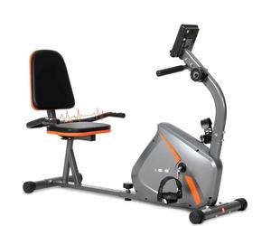ISE Cyclette da Seduta Magnetica con Schienale, Cyclette Orizzontale da Casa con Schermo LCD Supporto per Smartphone