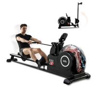 ISE Vogatore Elettromagnetico per Casa - Remoergometro con Resistenza Regolabile 16 Livelli, Display LCD, Pieghevole e Silenzioso, Supporto 150kg, Ideale per Cardio e Forza