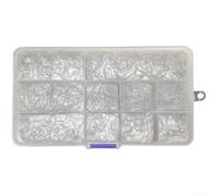 Iseama, set di 1000/2000 ami da pesca in acciaio al carbonio nero, misure 3-12 con ardiglione, attrezzatura terminale per pesca d'acqua dolce e salata, scatola portatile (2000)