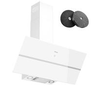 IsEasy Cappa Aspirante 90 cm, Cappa Cucina con 571 m³/h Forte Potenza di Aspirazione, 4 Livelli di Regolazione, Modalità di Scarico, 1-9 Minuti di Ritardo di Arresto, 61 dB, Bianco, Efficienza A++