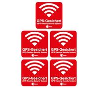 iSecur Set 5 Adesivi Allarme GPS tedesco 40x40 mm - hin069 | Applicazione interna per parabrezza auto moto camion macchine