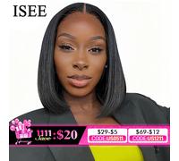 ISEE HAIR Wear And Go Glueless Parrucca per capelli umani Bob HD Lace Dritto Corto Bob 7x5 Frontale in pizzo Parrucche umane pre pizzicate Pronto per andare