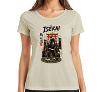 Isekai Pinguin Samurai Katana Japan Torii Y2K - Maglietta da donna