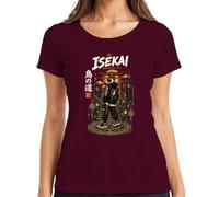 Isekai Pinguin Samurai Katana Japan Torii Y2K - Maglietta da donna