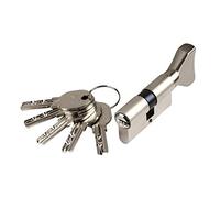 ISEO - Cilindro di sicurezza a profilo europeo in ottone nichelato 30 x 40 mm con pulsante (lato 40 mm) 'R6'