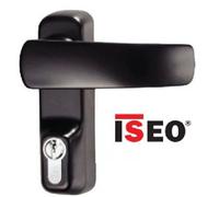 ISEO COMANDO ESTERNO CON CHIAVE E MANIGLIA-MASSIMO SPESSORE DELLA PORTA 105 mm.
