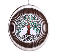 ISEO Girandola a vento con albero della vita per cortile e giardino, ornamenti in metallo per decorazioni da giardino, girandola a vento all'aperto, regalo per albero della vita, decorazione da parete