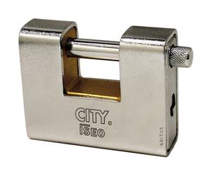 Iseo serie city lucchetto corazzato in acciaio cromato mm 90 per serranda garage