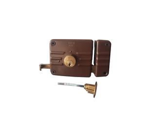 ISEO serratura ad applicare sx cilindro staccato e scrocco E60 mm Di colore marrone