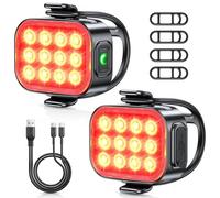 ISEYOU Luce Posteriore Bici [2 Pezzi], USB-C Ricarica Rapida LED Fanale Posteriore Bici, 6 Modalità Illuminazione,Leggera & Portatile, IP65 Impermeabili, Luci Bicicletta per MTB/Corsa/Strada Ciclismo