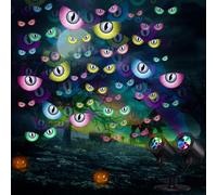 iShabao Proiettore dinamico per Halloween, per esterni, a doppia testa, con timer, impermeabile, con occhi fantasmi, per giardino, finestra, parete, cortile, festa
