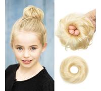 ISHEENY Chignon per capelli piccolo chignon disordinato pezzo di capelli umani coda di cavallo 2 pezzi accessori per capelli biondi estensione coda di cavallo