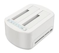 ISHEEP Dual Bay Hard Disk Dock per 2.5&3.5 SATA HDD SSD, Supporta Schede SD CF USB 3.0 e Funzione di Clonazione Docking Station per Dischi Rigidi.K3062CR