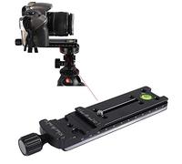 iShoot Morsetto integrato 2 in 1 e piastra a sgancio rapido per fotocamera, piastra lunga per macro fotografia, compatibile con morsetto testa per treppiede ARCA-Swiss Fit da 39 mm e piastra a sgancio rapido