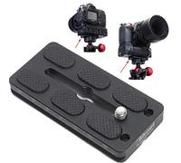 iShoot Piastra a sgancio rapido in metallo da 80 mm per corpo macchina grande con impugnatura per batteria, compatibile con Canon EOS 1D 1Ds 1DX Series Nikon D1 D2 D3 D4 D5 D6 Series e morsetto testa