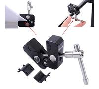 iShoot Pinze versatili con manico rotante a pinza a granchio con foro per vite da 1/4 "e 3/8", gomma antiscivolo sostituibile, utilizzate per fotografia treppiede per fotocamera da studio flash