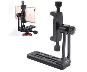 iShoot Supporto per smartphone, supporto universale per cellulare, staffa per telefono cellulare, morsetto per treppiede con piastra a sgancio rapido, rotazione a 360°, adattatore a clip per