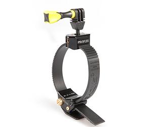 iSHOXS ProFlex supporto action cam | Fissaggio stabile antivibrazione e montaggio rapido | Compatibile GoPro, DJI, Insta360 | Ø 40-140 mm | Tubi tondi/ovali MTB, moto e off-road | Nero