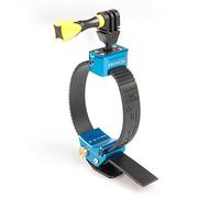 iSHOXS ProFlex | Supporto action cam | Fissaggio stabile antivibrazioni e montaggio rapido | Compatibile GoPro, DJI, Insta360 | Ø40-140 mm | Per tubi rotondi/ovali MTB, moto e offroad | Blu