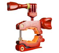 iSHOXS ProMount, supporto per GoPro in alluminio fresato con CNC dotato di chiusura rapida a leva con eccentrico, ampia zona di serraggio, resistente alla torsione con GearBoxx - rosso