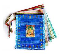 iShyan Bandiere di Preghiera tibetane Outdoor Buddista Meditazione Bandiera Satin Wind Horse Lungta Bandiere di Preghiera, 27,9 x 35,6 cm, Multicolored, Multi