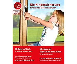 ISI SAFE - il dispositivo di protezione per bambini n.1 - TRASPARENTE per finestre e porte di balconi e terrazze, montaggio senza utensili, le finestre non vengono danneggiate con trapani o colla…