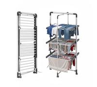 Iside Stendibiancheria a Torre Verticale, Stendino Elettrico Asciugabiancheria con 3 Piani Riscaldanti, Stendi Biancheria Richiudibile, 300 Watt