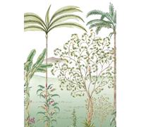 Isidore Leroy Carta da parati panoramica Jardin des Oiseaux Jade - Panel A