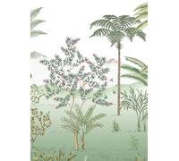 Isidore Leroy Carta da parati panoramica Jardin des Oiseaux Jade - Panel C