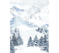 Isidore Leroy Carta da parati panoramica Les Cimes Bleu - Panel B