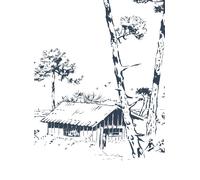 Isidore Leroy Carta da parati panoramica Les Pins Bleu - Bahnen 4/5/6