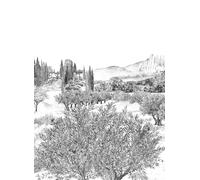 Isidore Leroy Carta da parati panoramica Provence - Grisaille Panel E