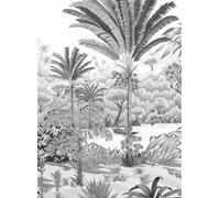Isidore Leroy Carta da parati panoramica Riviere des Parfums Gris gravure - A 1/2/3