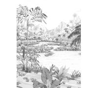 Isidore Leroy Carta da parati panoramica Riviere des Parfums Gris gravure - B 4/5/6