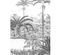 Isidore Leroy Carta da parati panoramica Riviere des Parfums Gris gravure - C 7/8/9