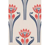 Isidore Leroy Carta da parati Tulipes - Blanc rouge