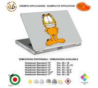 Isidoro garfield gatto adesivo notebook tablet sticker cartoon print pvc 1 pz.