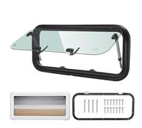 ISINEVER Finestra di esposizione per camper 700 x 300 mm, finestra laterale con tenda avvolgibile integrata e zanzariera per camper, roulotte, furgoni, camper, auto, autobus, barche
