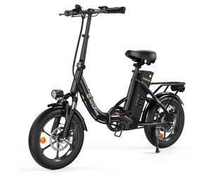 isinwheel U4 bici elettrica per adulti, batteria da 250 W, 36 V, 10,4 Ah, bici elettriche Step-Thru Commuter da 16 per adulti e adolescenti-Nero - Nouvo
