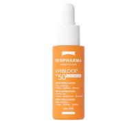 Isispharma Uveblock Sun Serum SPF50 - Idrata 8 ore, protegge e illumina - Effetto glow - Alta protezione solare - Texture fluida e non grassa - Progettato e prodotto in Francia