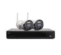 Isiwi Connect S2 Kit Videosorveglianza WiFi Interno/Esterno, NVR 8MP 8 Canali + 2 Telecamere 2MP, IP66, Visione Notturna, Rilevamento Umano PIR, Notifiche Push, Controllo Remoto, Integrazione IoT