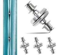 ISIYINER 4 Paia Calamite per Tende Fermatende, Fermatende Magnetici per Tende Rimovibile Fermatenda Magneti per Tende in Metallo Clip per Bagno e Soggiorno (17mm)