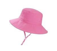 ISIYINER Cappello da Sole per Bambini Ragazze Regolabile Cappello Estivo Anti-UV Tesa Larga Berretto Estivo per Viaggio Nuoto Spiaggia Piscina (Rosa)