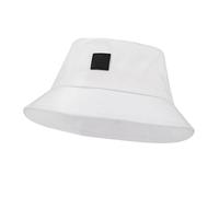 ISIYINER Cappello Pescatore Pieghevole Bucket Hat Cotone Visiera Cappello da Sole Traspirante Faccina Cappello a Tesa Larga Ideale per Spiaggia all'aperto Bianco 56-58 cm