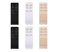 ISIYINER Estensore di Reggiseno 6 Pezzi Estensione Reggiseno Donne Reggiseno Morbido Cinghia Estensione 2 Gancii, 3 Colori