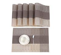 ISIYINER Placemats - Set di 6 tovagliette lavabili in PVC, antiscivolo, resistenti al calore, per cena, cucina, soggiorno, giardino o sala da pranzo, ristorante