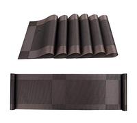 ISIYINER Runner e Tovagliette Lavabile Resistente al Calore PVC Tovagliette Set 4 e Runner da Tavola per la Cucina di Casa Ristorante 30 x 180 cm
