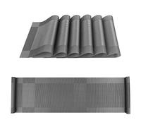 ISIYINER Runner e Tovagliette Lavabile Resistente al Calore PVC Tovagliette Set 4 e Runner da Tavola per la Cucina di Casa Ristorante 30 x 180 cm