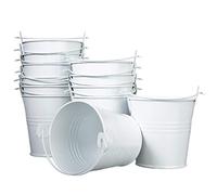 ISIYINER Secchio Piccolo in Metallo 12 Pezzi Mini Secchielli con Manici per Piante Giardinaggio Decorazioni 7.5×7.5×5.5 cm